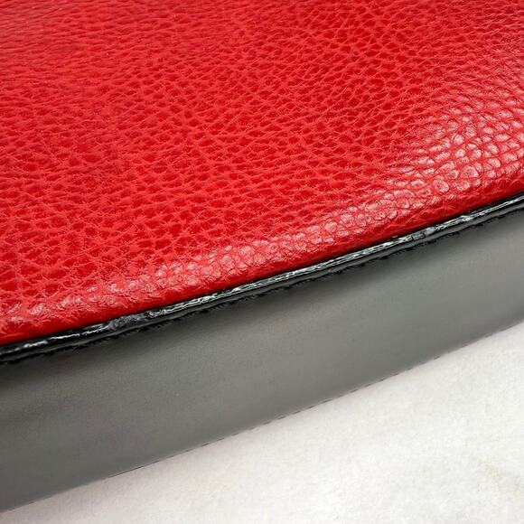 Vintage La Tour Eiffel Paris Red Leather Shoulder Bag - Picture 9 of 12